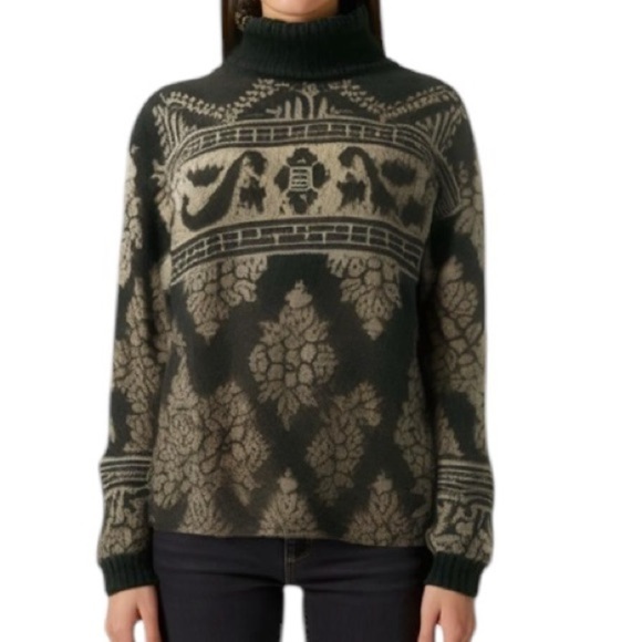 Pierre Cardin Vintage Black and Gold Turtleneck Sweater Size M - Picture 1 of 8